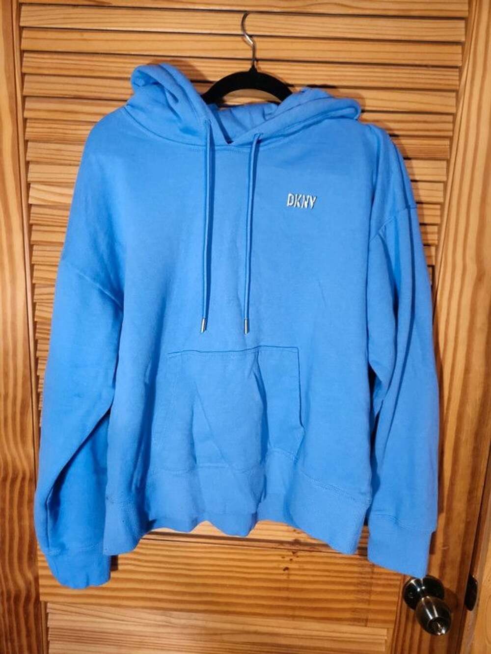 DKNY Sport Women's Metallic Bubble Logo Pullover Hoodie - Periwinkle Blue (Size